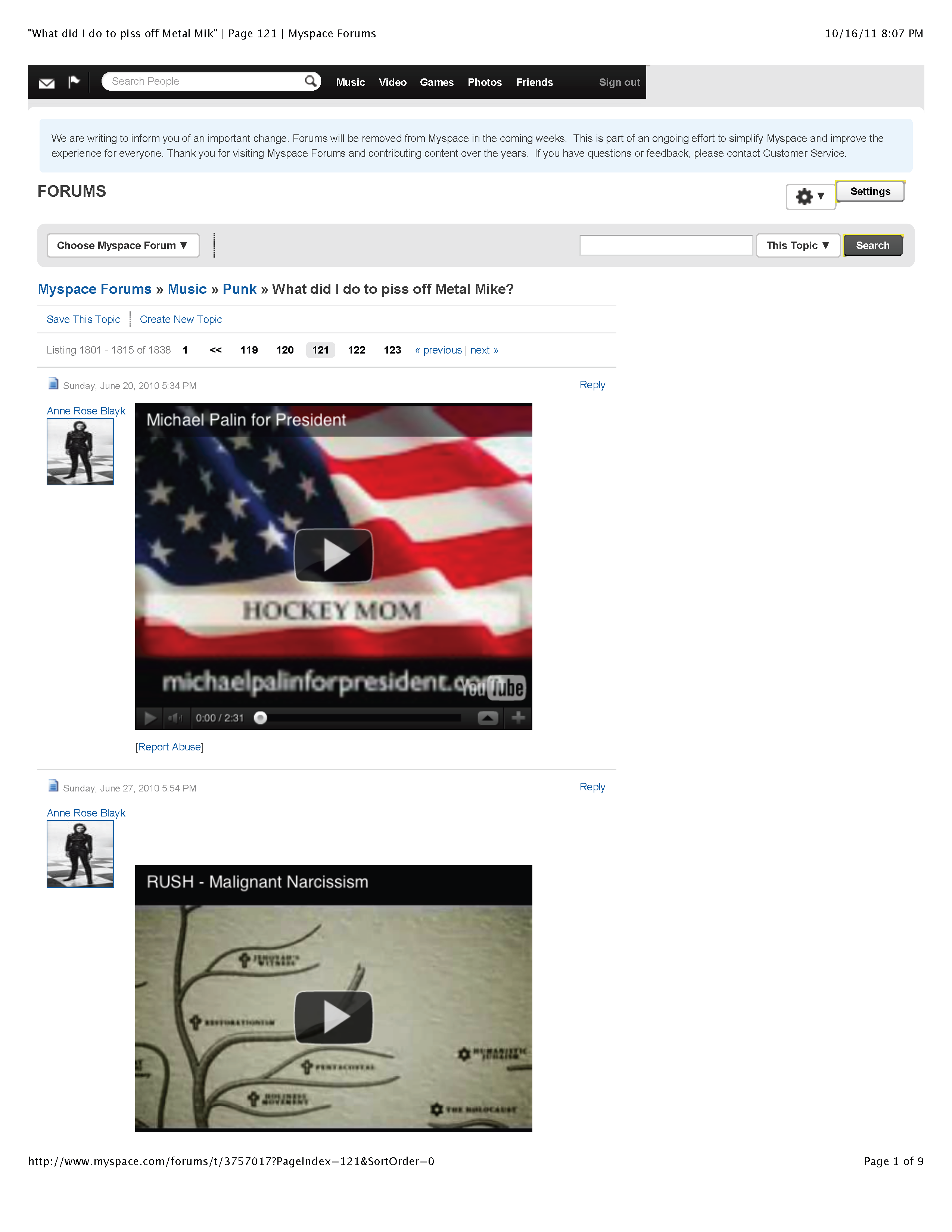 ./MySpace - 'What did I do to piss off Metal Mike' | Page 121 | Myspace Forums re Metal Mike Saunders_Page_1.png